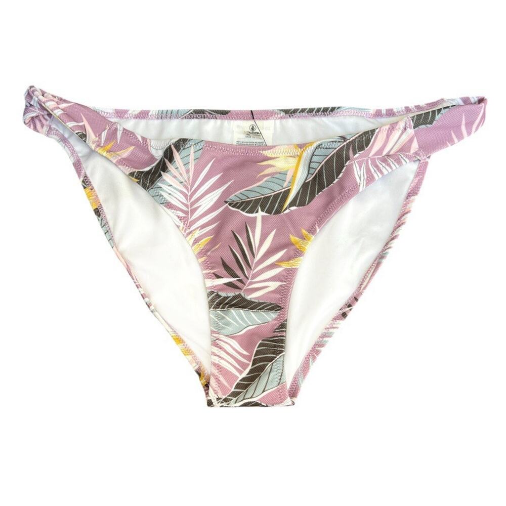 VOLCOM Women's Don’t Leaf Bikini Hipster Swim Surf Beach Sz L New 002720A